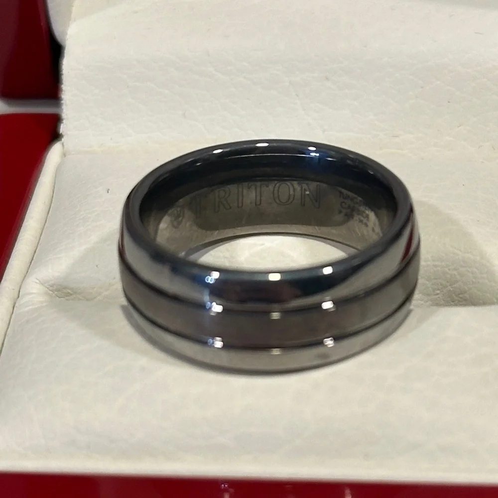 NWOT James Allen Triton tungsten carbide 8mm men’s wedding ring band size 7.5